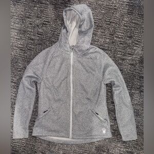 Spyder Women’s Full-Zip Fleece Hoodie – Heather Gray, Size Large
